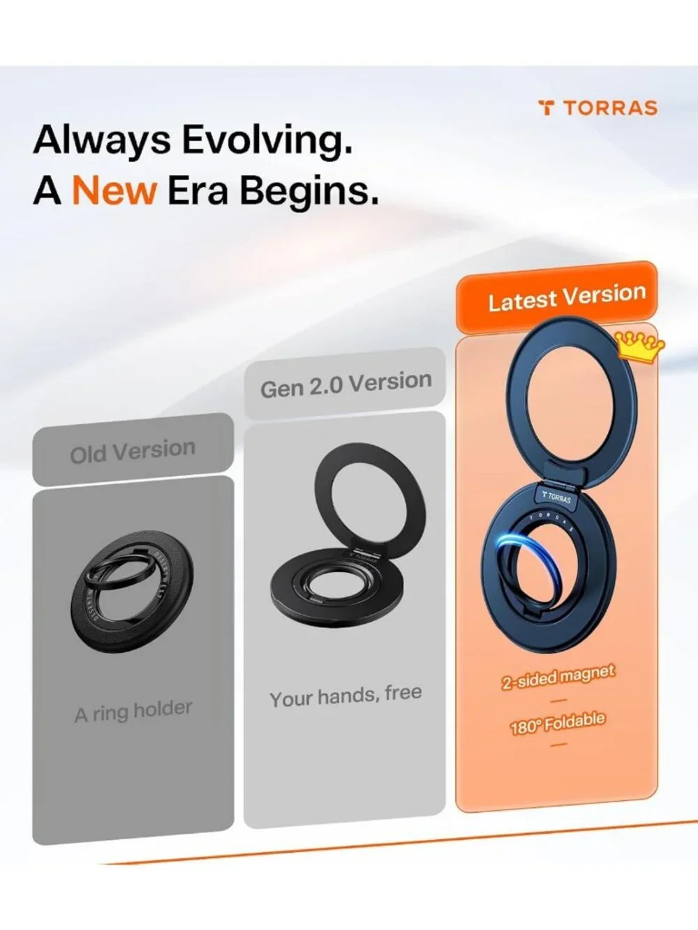 360° Magnetic Phone Grip Ring Holder Kickstand - Stylish Blue Accessory